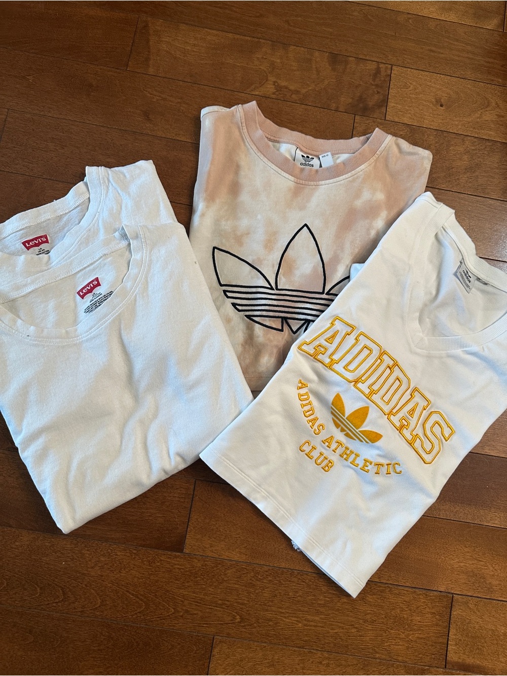 Bundle of 2 Adidas Cropped Tees and 2 Levi’s